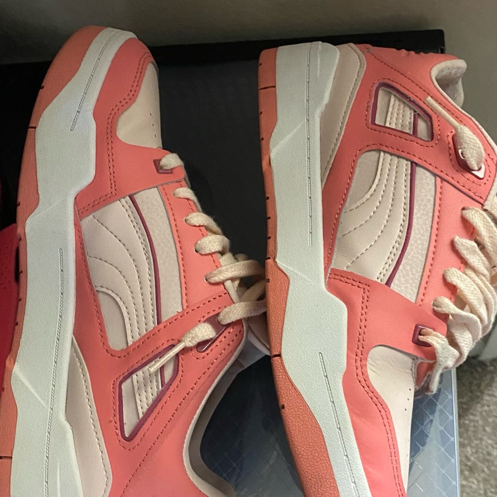 Puma Women's Coral and White Sneakers